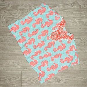 Kelly’s kids seahorse poncho beach cover up vacation shirt 4/5